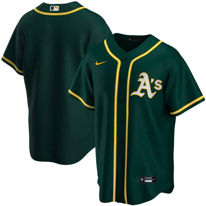 2020 MLB Youth Oakland Athletics Nike Green Alternate 2020 Replica Team Jersey 1